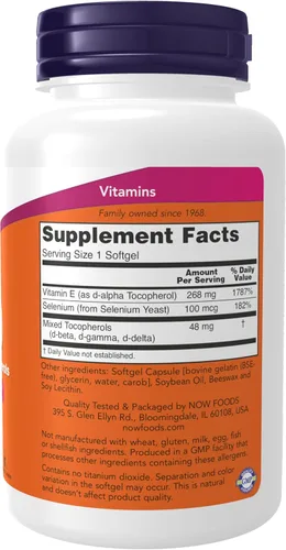 Miniatura 2 de Vitamina Now E-400 IU MT, 100 cápsulas blandas