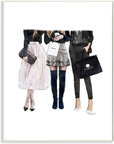 Stupell Industries Fashion Models Glam Brands - Acuarela, diseño de Amanda Greenwood Art, 10 x 0.5 x 15 pulgadas, placa de pared
