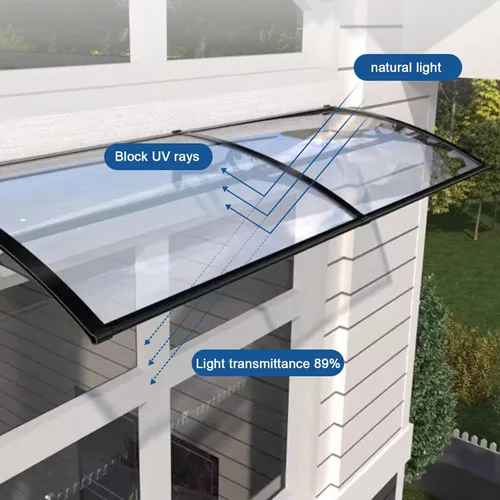 Miniatura 2 de Cubierta curvada de policarbonato, toldo para ventana, toldo para puerta, protección contra rayos UV, lluvia, nieve, refugio de puerta, pérgola