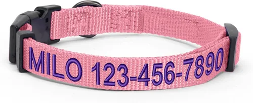 Miniatura 55 de Collar para mascotas Pawtitas, de 6 pies, suave, ajustable, color sólido, de nailon. El collar y arnés a juego para perros y cachorros, se venden