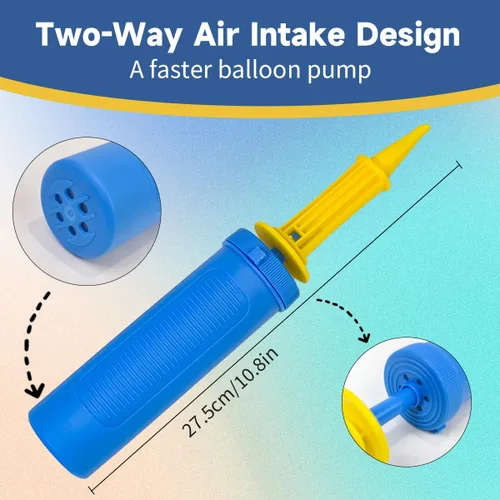 Miniatura 5 de SUSWIM Balloon Pump Handheld Two-Way Dual Action,Double-Way Air Intake Portable Manual Inflator for Balloons,Swimming Rings, Inflatable Toys, Party