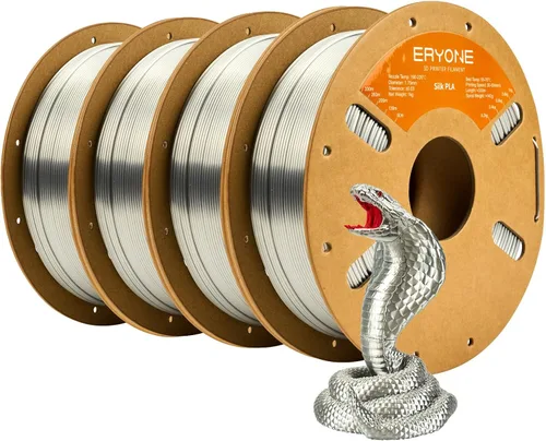 Miniatura 47 de ERYONE Filamento de ácido poliláctico (PLA) de seda tricolor para impresora 3D, de 1.75 mm +/- 0.03 mm, carrete de cartón de 1 kg (2.2 libras)