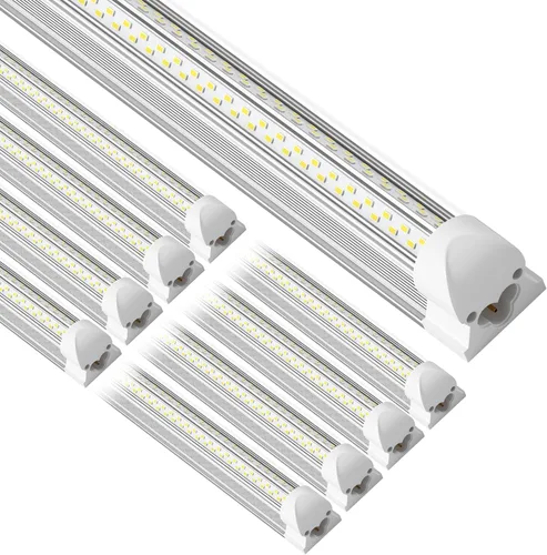 Luces LED de tienda de 4 pies, paquete de 8 45 W, 5000 K, luz diurna 6750 lm, luz LED muy brillante para garaje, taller, almacén, fácil instalación,