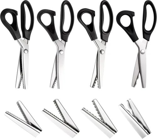 Miniatura 8 de 6 tijeras de pintar para manualidades y corte de papel, 0.118 pulgadas, 0.197 pulgadas, 0.197 pulgadas, festoneadas, tijeras triangulares, tijeras
