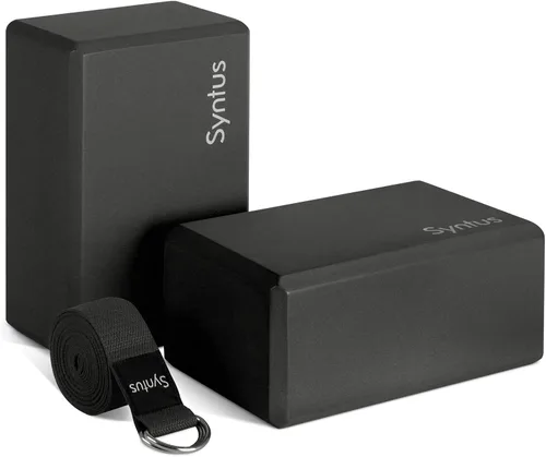 Miniatura 9 de Syntus Yoga Block and Yoga Strap Set, 2 Soft Non-Slip Yoga Blocks 9×6×4 inches, 8FT Metal D-Ring Strap for Yoga, General Fitness, Pilates