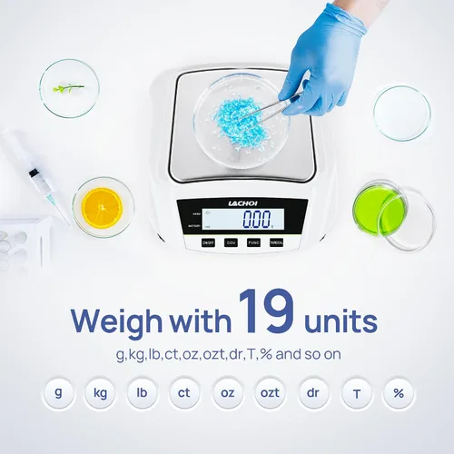 Miniatura 4 de Báscula de laboratorio 0.01gx2000g Balanza analítica Balanza analítica 0.00 oz Precisión Joyería Escala digital científica (sin peso de prueba)