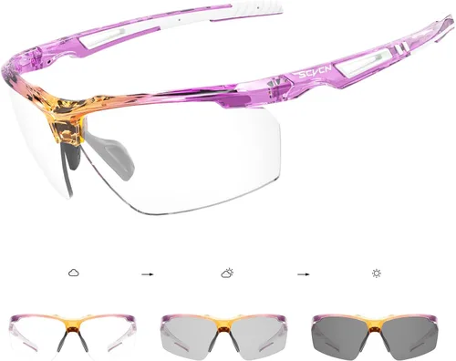 SCVCN Gafas de sol deportivas fotocromáticas para ciclismo, gafas transparentes para hombres y mujeres, protección UV400, MTB BMX, pesca, correr,