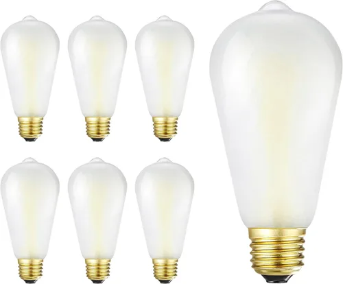 Miniatura 15 de Bombillas LED Edison regulables e26, 4 W, 40 W equivalentes, 400 lm, luz blanca cálida de 2700 K, AC120V, bombillas ST58 con acabado esmerilado
