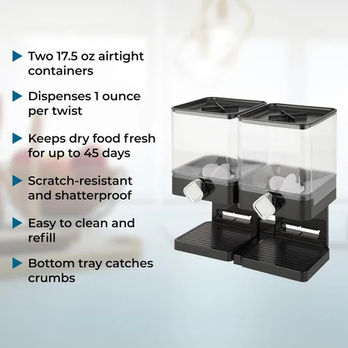 Miniatura 4 de Zevro Dispensador individual de comida seca edición compacta, Blanco