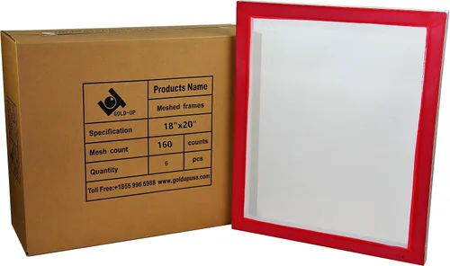 GoldUpUSAInc Marcos de serigrafía de aluminio preestirados de 18 x 20 pulgadas con malla blanca de 160 pulgadas (paquete de 6 pantallas)