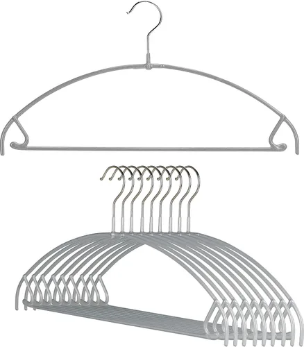 Miniatura 15 de Mawa by Reston Lloyd Euro Ultra Light/Thin Series, Percha antideslizante que ahorra espacio con barra y gancho para pantalones y faldas