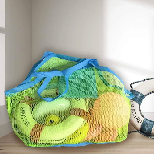 Miniatura 7 de Bolsa de malla para juguetes de playa, bolsas y bolsas de playa extra grandes, bolsa de almacenamiento de arena, juguetes para niños, organizador