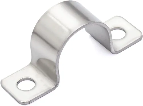 Abrazaderas de conducto de acero inoxidable de 1-1/4 pulgadas, abrazaderas de tubo de dos agujeros, soporte en U de metal, clips de fijación de