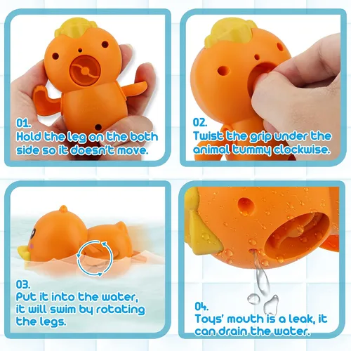 Miniatura 5 de Dwi Dowellin Juguetes de Baño para Niños Pequeños, Juegos Magnéticos de Pesca para Niños, Juguetes de Bañera, Juguetes de Agua Flotantes sin Moho