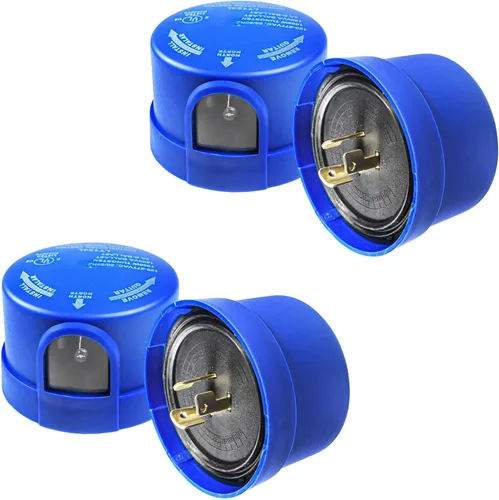 Miniatura 10 de HQRP Paquete de 2 interruptores de luz para exteriores con sensor de fotocélula del atardecer al amanecer, control fotoeléctrico, enchufe de bloqueo