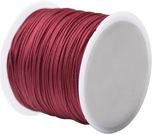 Miniatura 22 de Cordón de nailon para cuentas de 164.0 ft x 0.031 in, hilo de raso satinado de nailon trenzado para manualidades de macramé Mezcla de amarillo 1