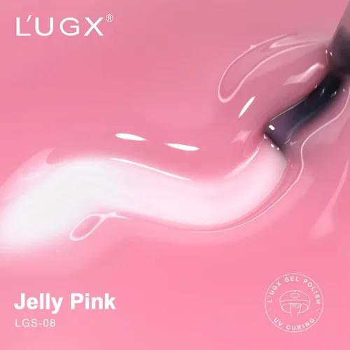 Miniatura 4 de L'UGX Esmalte de uñas de gel rosa translúcido, 0.5 onzas líquidas, esmalte de gel neutro nude, rosa, transparente, natural, UV, punta francesa