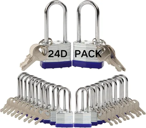 Miniatura 10 de SEPOX Trinity Candados con igual llave para exteriores, cuerpo de acero laminado reforzado de alta resistencia de 1-9/16 pulgadas 1.575 pulgadas