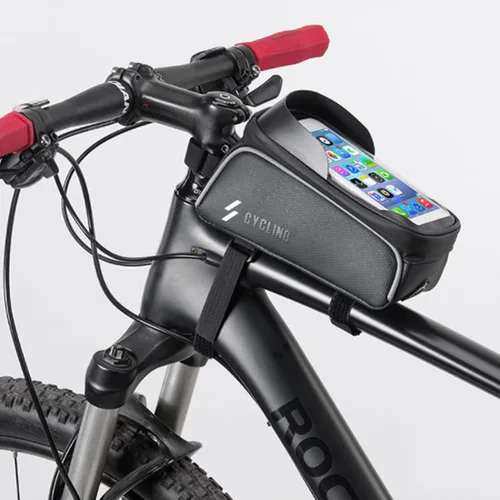 Miniatura 7 de Bolsa de marco de bicicleta, soporte para teléfono de bicicleta, bolsa impermeable para manillar de bicicleta, bolsa de tubo frontal superior