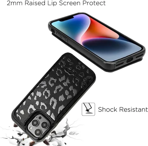 Miniatura 6 de uCOLOR Funda compatible con iPhone 13 Pro Max de 6.7 pulgadas con ranura para tarjetero, función atril, doble cierre magnético y diseño de bloqueo