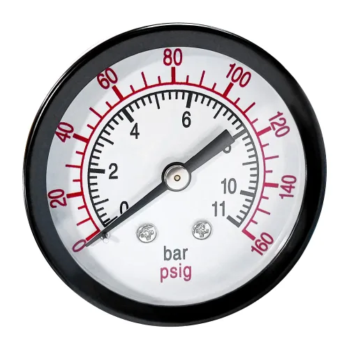 Beduan Medidor de Presión de Aire para Compresor de Aire con Dial de 5 cm, Montaje Trasero Central, 1/4" NPT, 0-160 PSI