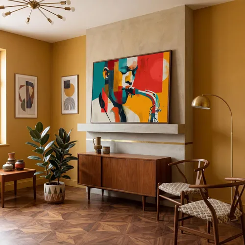 Miniatura 34 de LuxeWood Arte de Pared Musical en Lienzo - Impresiones Temáticas Musicales Medianas y Grandes para Sala de Estar, Oficina, Estudio, Airbnb