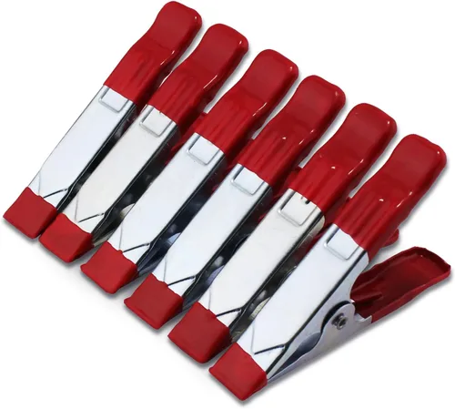 Miniatura 5 de ESUMIC® Abrazaderas de resorte de metal A de 4 x 6 pulgadas, abrazaderas de resorte de metal de alta resistencia, soporte de agarre con punta Rojo