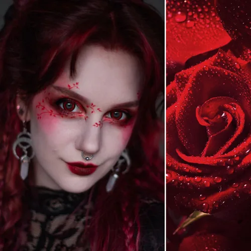 Miniatura 5 de BEUSELF Sombra de ojos roja burdeos metálica, sombra de ojos brillante de color rojo verdadero altamente pigmentada para maquillaje gótico, fórmula