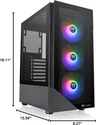 Miniatura 7 de Thermaltake View 200 TG ARGB Motherboard Sync ATX Caja de computadora de torre media de vidrio templado con ventilador ARGB frontal de 0.118 x 4.724