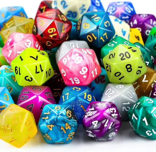 Miniatura 9 de Skylety Juego de 50 dados poliédricos de 10 caras para el aula con bolsa negra, juego de dados poliédricos, compatible con RPG MTG, juegos de mesa