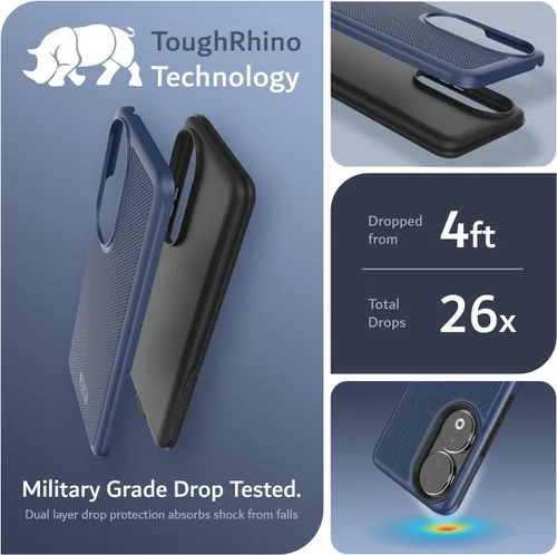 Miniatura 3 de TUDIA DualShield Grip - Funda protectora compatible con Honor 90, de doble capa, a prueba de golpes, delgada, de grado militar, antideslizante, Azul