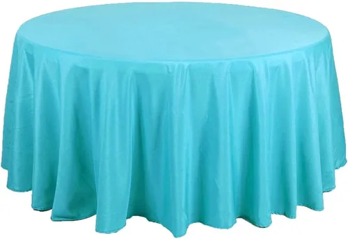 Miniatura 11 de BalsaCircle – Mantel redondo para bodas, de poliéster, 108 pulgadas, Manzana Verde (Apple Green)