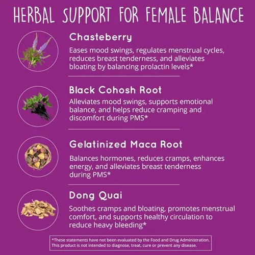 Miniatura 4 de Go with The Flow - Balance hormonal para mujeres (paquete de 3) Suplemento de apoyo para el síndrome premenstrual para mujeres Alivio hormonal