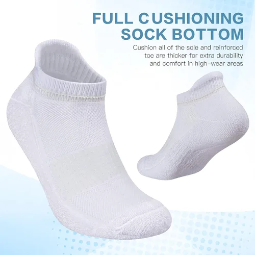Miniatura 4 de Felicigeely Calcetines deportivos de tobillo para correr, de corte bajo, transpirables, acolchados, con pestañas, para hombres y mujeres, 6 pares