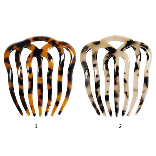 Miniatura 3 de Twist Hair Side Comb Hollow Out 7 Teeth Acetate Antistatic Hairpin Vintage Tortoise for Shell Barrette C