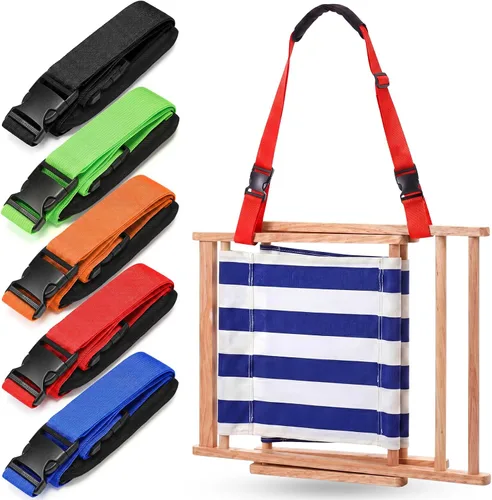 Miniatura 13 de Sanwuta Correa de transporte ajustable para silla de playa, correas para silla de camping, plegables, para playa, mochilero, bicicletas plegables
