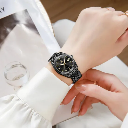 Miniatura 8 de OLEVS Reloj de pulsera de cuarzo para mujer, de acero inoxidable, impermeable, luminoso, fecha, fácil de leer, para mujer