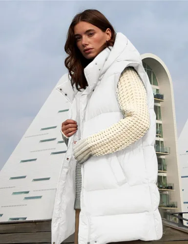 Miniatura 3 de Fiona Jolin Chaleco largo acolchado con capucha para mujer, abrigos de invierno acolchados sin mangas, chaquetas hinchadas