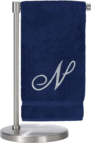 Miniatura 33 de Script R - Toalla de baño con monograma, regalo personalizado, 27 x 54 pulgadas, juego de 1 toalla bordada con texto dorado, 100% algodón turco