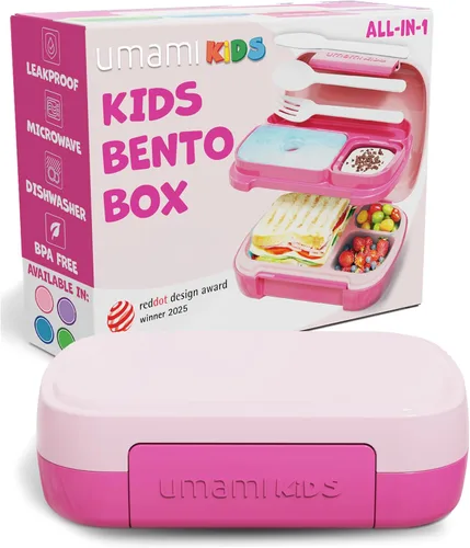 Miniatura 12 de Umami Lonchera Bento todo en 1 para niños, paquete de hielo y utensilios incluidos, 100% a prueba de fugas y sin BPA, lonchera favorita de los Azul