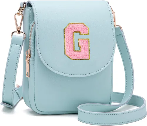 Miniatura 133 de Viverte Bolso Cruzado para Niñas Adolescentes Pequeñas, Bolso Inicial para Celular, Pequeña Cartera para Niños Pequeños, Bolso de Cuero con Tres