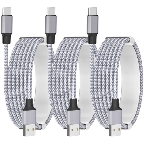 Miniatura 13 de Cable Carplay de coche para iPhone 17, cable de carga rápida, paquete de 3 unidades de 6 pies 60 W, USB A a USB C, multicolor, cable trenzado