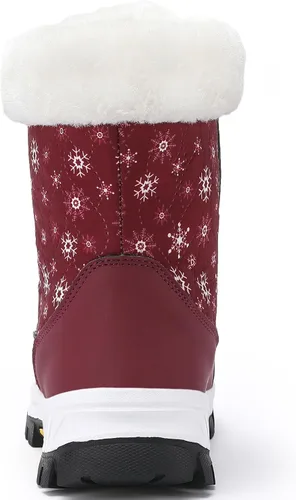 Miniatura 8 de COOJOY - Botas de nieve a media caña, peludas, e impermeables de mujer para el invierno