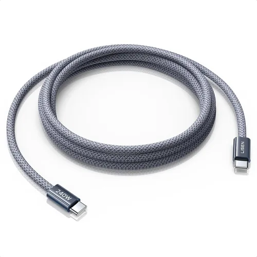 Miniatura 20 de LISEN Cable USB C a USB C, cable C a C de 240 W de carga rápida [1.6 pies, paquete de 2] cargador tipo C de carga rápida USBC a USBC cable para Negro