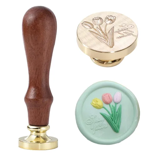 Miniatura 19 de Sello de cera – Sello de cera de sellado de semillas de loto, sello floral y vegetal, cabeza de sello de flor de loto ovalada para tarjetas, sobres