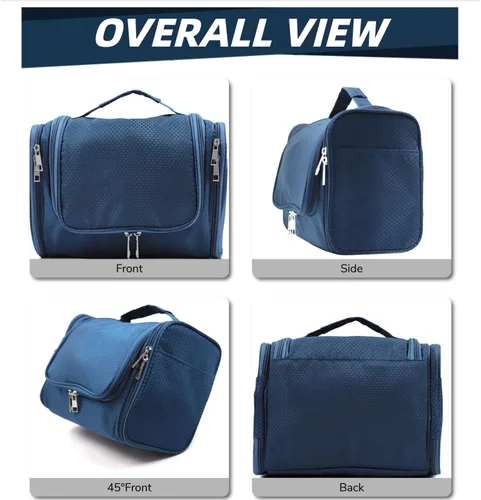 Miniatura 3 de Bolso de aseo personal para colgar, de gran capacidad para hombres y mujeres, portátil, impermeable, bolsa de ducha de baño, ligera, bolsa de Azul