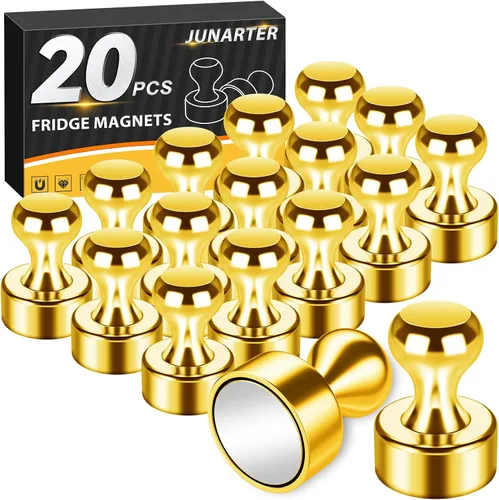 Miniatura 13 de Paquete de 20 Chinchetas Magnéticas, Imanes Negros Fuertes para Refrigerador, Imanes para Pizarra Blanca, Imanes para Refrigerador Fuertes, Imanes