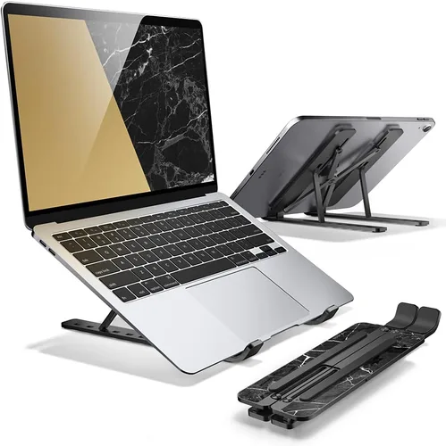 i-Blason Cosmo - Soporte elevador ajustable de aleación de aluminio para laptop con soporte multiángulo compatible con MacBook Pro/MacBook Air, Negro