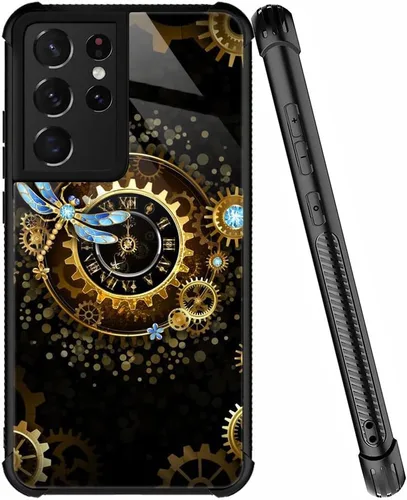Miniatura 26 de ZHEGAILIAN Funda compatible con Samsung Galaxy S22 Ultra, funda de vidrio orgánico para niñas, mujeres y hombres, diseño de cuatro esquinas, Cabeza