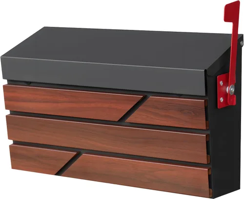 Miniatura 11 de Buzón de montaje en pared para casa exterior, buzón de gran capacidad con caja de depósito, caja postal de acero galvanizado y metal a prueba